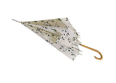작은 인쇄된 똑바른 뼈 나무로 되는 지팡이 우산, 숙녀 자동적인 우산