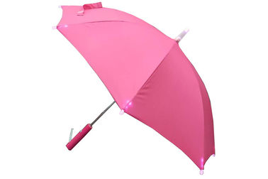 주문을 받아서 만들어진 소녀 분홍색 우산 쉬운 설명서 열려있는 사용 끝에 LED를 가진 19 인치