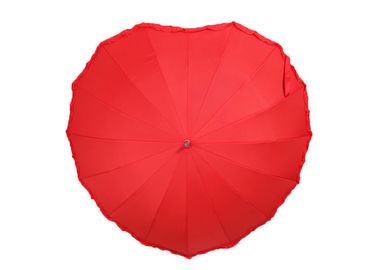혼례 발렌타인을 위한 빨간 심장 모양 사랑 창조적인 우산 수동 제어