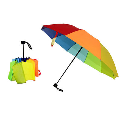 고급 품질 방수 완전한 사용설명서 접힌 무지개 우산