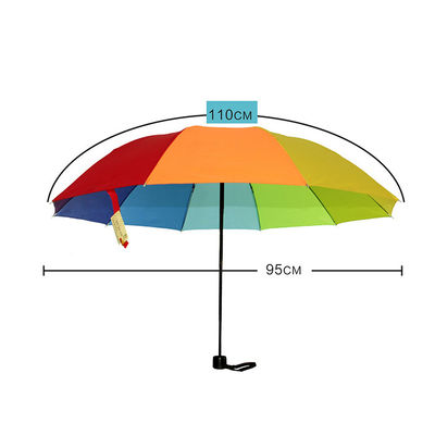 고급 품질 방수 완전한 사용설명서 접힌 무지개 우산