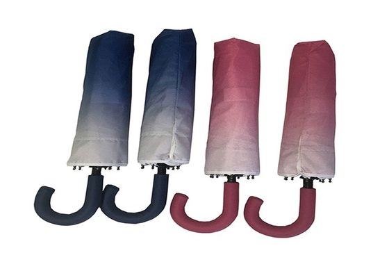 가열 전사 인쇄와 3 배 수동 오픈 Ｊ 핸들 우산