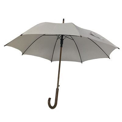 23 인치 곧은 자동차는 나무로 된 샤프트와 나무 손잡이 우산으로 우산을 시작합니다