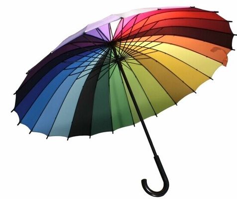 무지개 곧은 24개 갈비 방풍 골프 우산