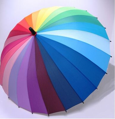 무지개 곧은 24개 갈비 방풍 골프 우산