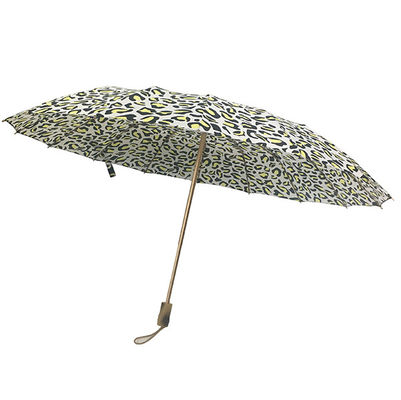 금빛 알루미늄 프레임 3 부문 설명서는 16개 갈비 폴드형 우산을 폅니다