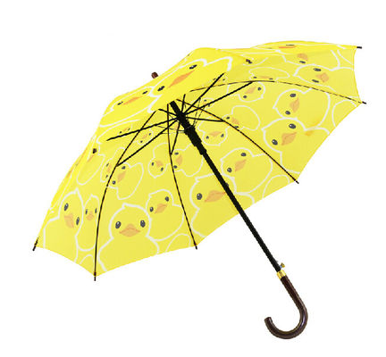 아이들 귀여운 노란 오리 Ｊ 핸들 콤팩트 골프 우산
