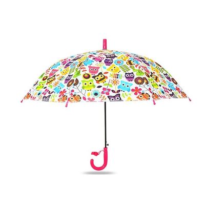 올빼미 프린팅 섬유 유리 프레임 견주 아동 크기 우산