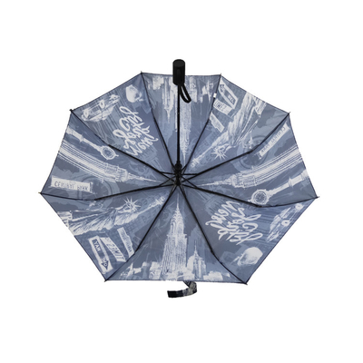 나무 손잡이가있는 BSCI 자동 열기 3 접는 우산