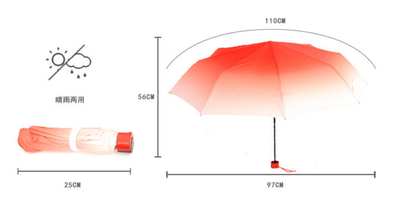 맞춤형 소형 3 접는 미니 방풍 비 우산