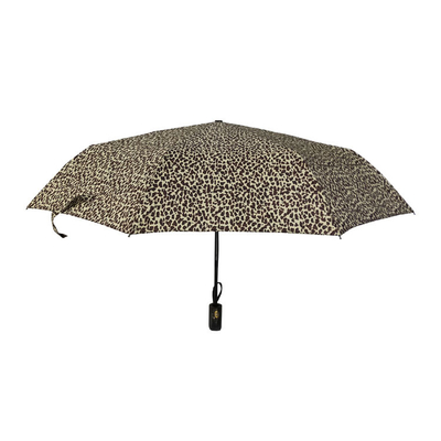 190T 폴리에스터 3 레오파드 패턴의 접는 우산