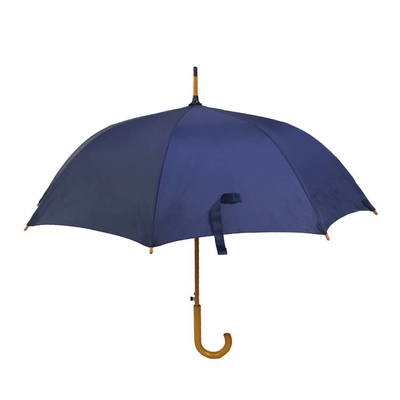 로고 인쇄를 가진 똑바른 사업 명주 나무로 되는 손잡이 우산