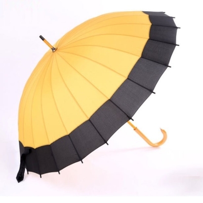 24 리브 RPET 명주 자동 나무 샤프트 우산