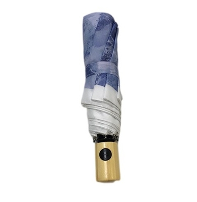 대나무 손잡이를 가진 디지털 방식으로 인쇄 금속 구조 방풍 접는 우산