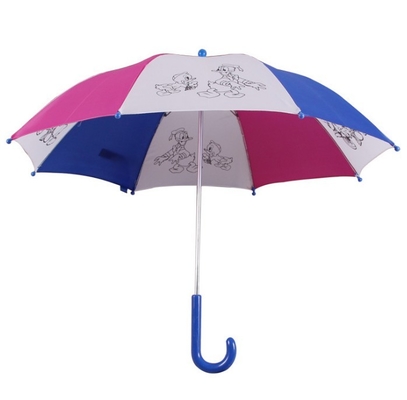 단색 견주 8 밀리미터 금속축 수동 오픈 아이들 우산