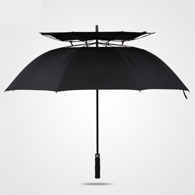 곧은 두배 덮개 주문 제작된 골프 우산 세미 오토매틱 방풍 방수