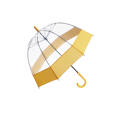 커스텀 로고 인쇄와 투명한 돔 형태 자동 PVC 태양 우산