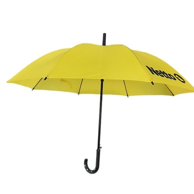 프린팅과 노란 섬유 유리 프레임 우산 자동 50 인치