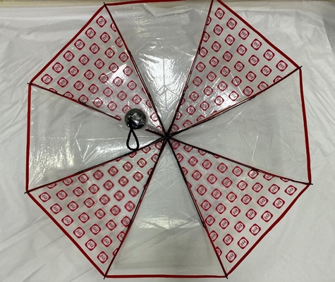 투명한 접는 우산 설명서 열려있는 금속 구조 21 인치