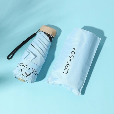 울트라 로우 라이트 휴대용 5 접이식 우산 선블록 UV 소형 포켓 우산