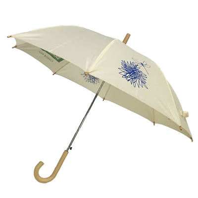 섬유유리 늑골 금속 구조 자동 열려있는 지팡이 우산 나무로 되는 손잡이 우산