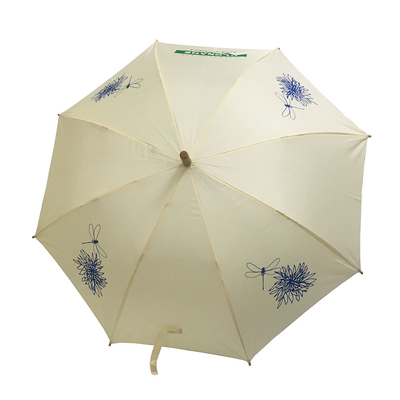 섬유유리 늑골 금속 구조 자동 열려있는 지팡이 우산 나무로 되는 손잡이 우산