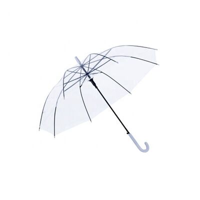 Metal shaft rain umbrella with transparent fabric customized package suitable for advertising events and bulk orders customizable