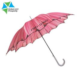 조밀한 강한 자동차 비오는 날 동안 열려있는 지팡이 우산 분홍색 길이 70-100cm