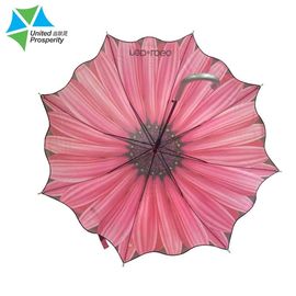 조밀한 강한 자동차 비오는 날 동안 열려있는 지팡이 우산 분홍색 길이 70-100cm