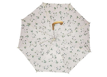 작은 인쇄된 똑바른 뼈 나무로 되는 지팡이 우산, 숙녀 자동적인 우산