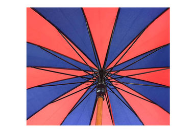 경량 빨간 파란 나무로 되는 손잡이 우산 바람 저항하는 강한 건장한
