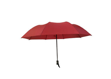빨간 방풍 접이식 우산 바람이 강한 날씨를 위해 27 인치 강한 건장한