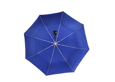 주문을 받아서 만들어진 파란 접이식 우산 최고 가벼운 견주 직물 알루미늄 구조