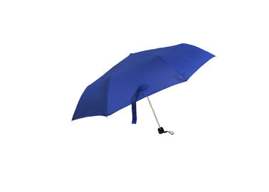 주문을 받아서 만들어진 파란 접이식 우산 최고 가벼운 견주 직물 알루미늄 구조