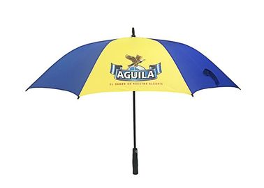 섬유유리 구조 EVA 거품 손잡이를 가진 파란 노란 선전용 골프 우산