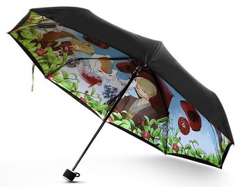 까만 망원경 자동적인 여행 우산 설명서 열려있는 가득 차있는 열전달 인쇄