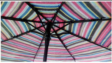 소형 무지개 선전용 자동적인 여행 우산 주문 줄무늬 Printting