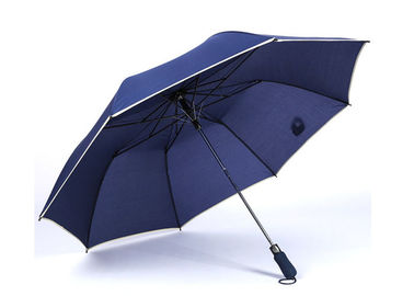 2개의 접히는 주문 로고 골프 우산, Relective 배관 덮개를 가진 비를 위한 골프 우산