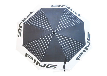 망 까만 백색 방풍 골프 우산 경량 섬유유리 구조