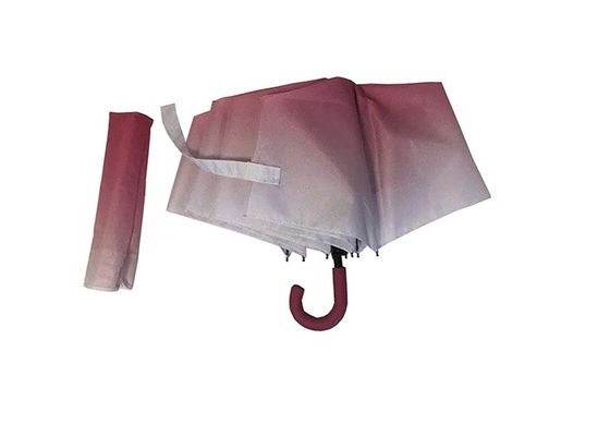 가열 전사 인쇄와 3 배 수동 오픈 Ｊ 핸들 우산