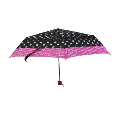 21 인치 핑크색 가장자리 섬유 유리 프레임 폴드형 우산
