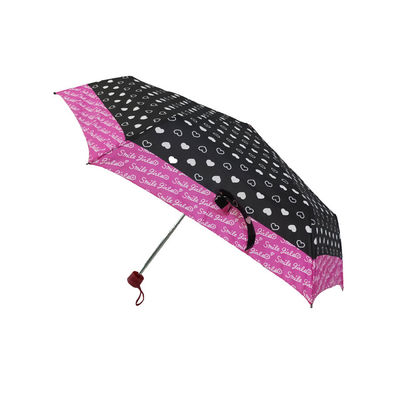 21 인치 핑크색 가장자리 섬유 유리 프레임 폴드형 우산