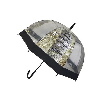배경 프린팅과 돔 형태 명백한 포 우산
