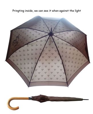 나무로 된 Ｊ 핸들 견주 구성 콤팩트 골프 우산