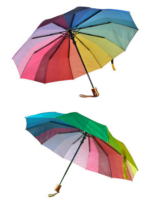 8 밀리미터 금속축과 방풍 무지개 2 접식 우산