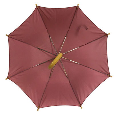 플라스틱 곡선형 핸들 190T 폴리에스테르 아이들 소형 우산 16&quot;*8K