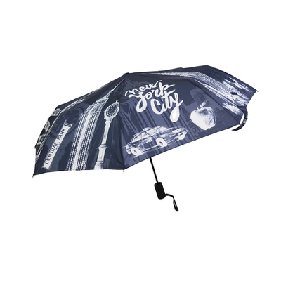 나무 손잡이가있는 BSCI 자동 열기 3 접는 우산