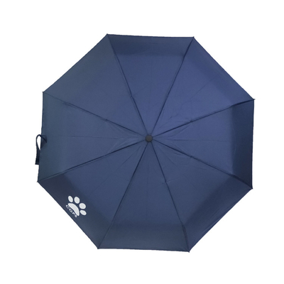 보관 손잡이가 있는 환상적인 3 접는 명주 비옷 우산