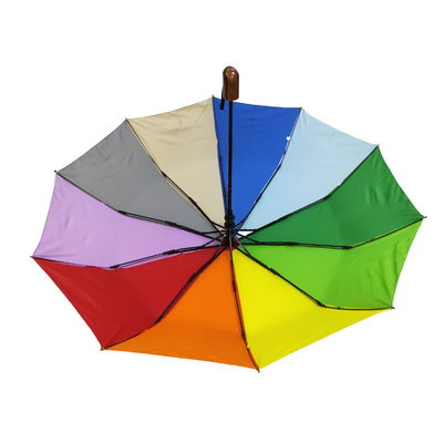 여행을 위한 BSCI 무지개 색깔 폴리에스테 190T 조밀한 숙녀 접는 우산
