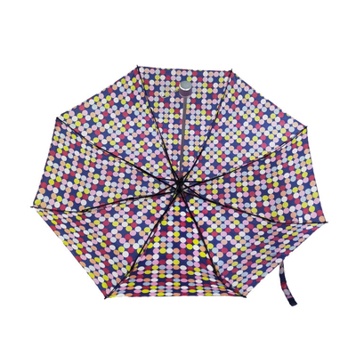 나무 손잡이와 수동 오픈 견주 190T 접힌 소형 우산